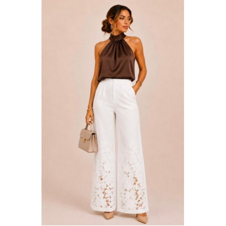 PANT BLANC FLR