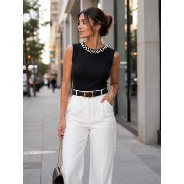 BLUSA PERLA NEGRA